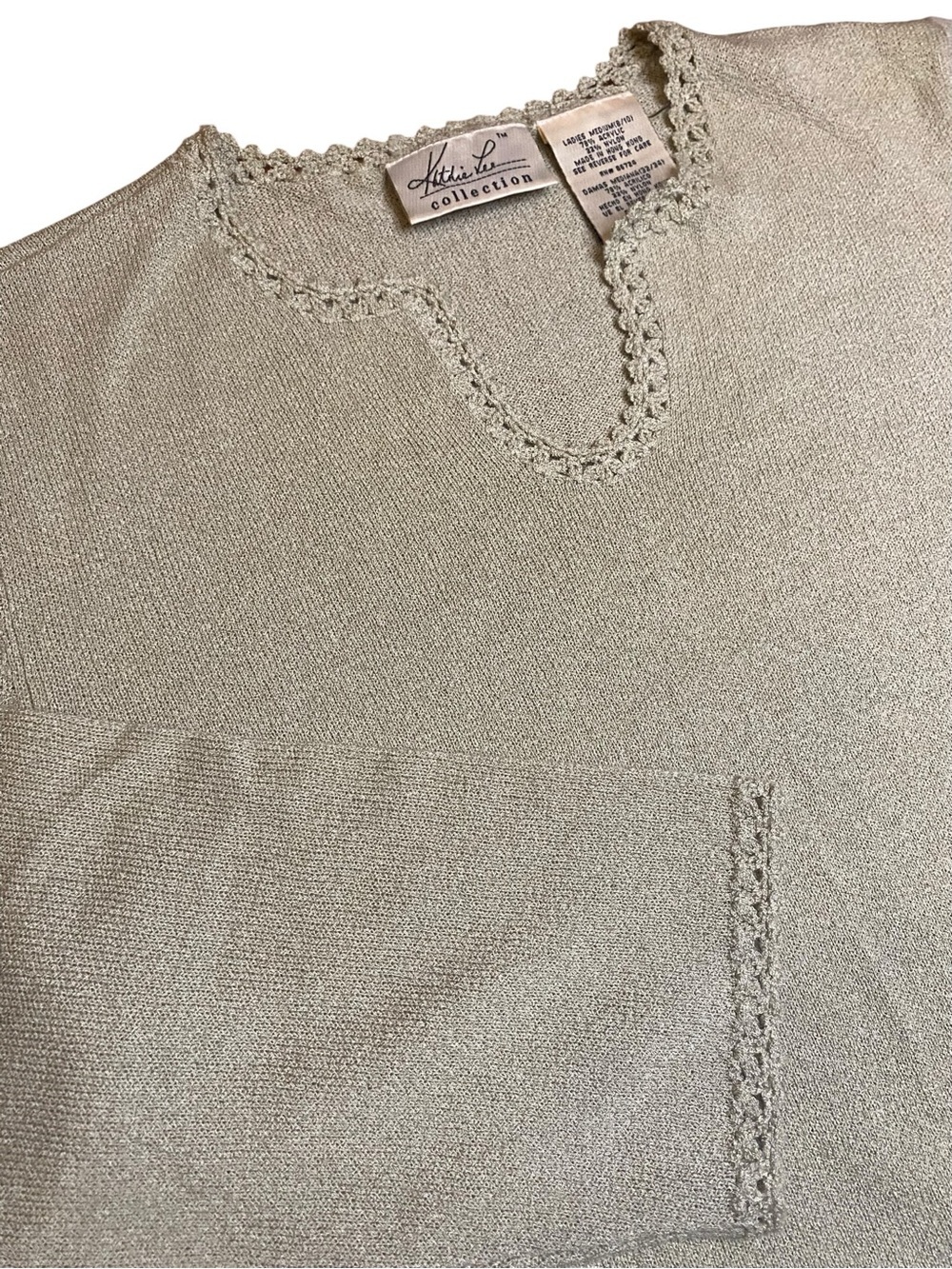Vintage Kathie Lee Top Women’s M 90s Y2K Cropped Preppy Cottagecore Casual Twee
